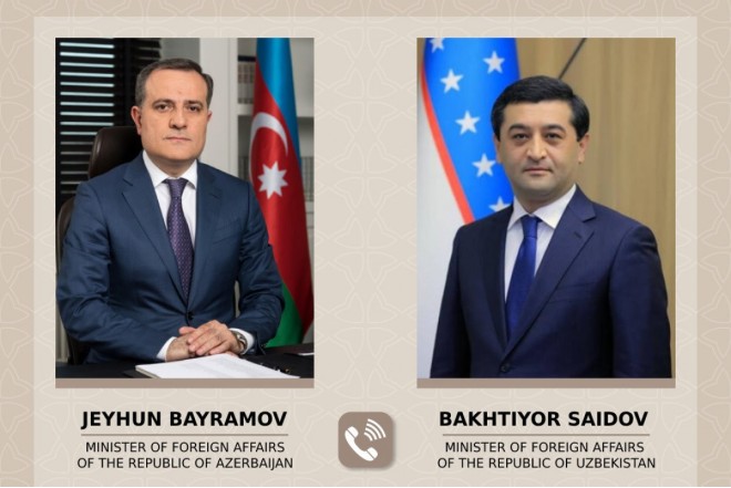 Ceyhun Bayramov özbəkistanlı həmkarı ilə telefon danışığı aparıb 