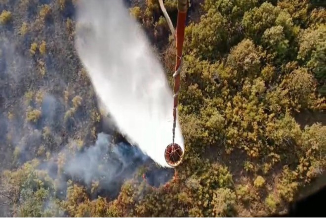 Qazaxda açıq ərazidə yanğın başlayıb, helikopterlər cəlb olunub 